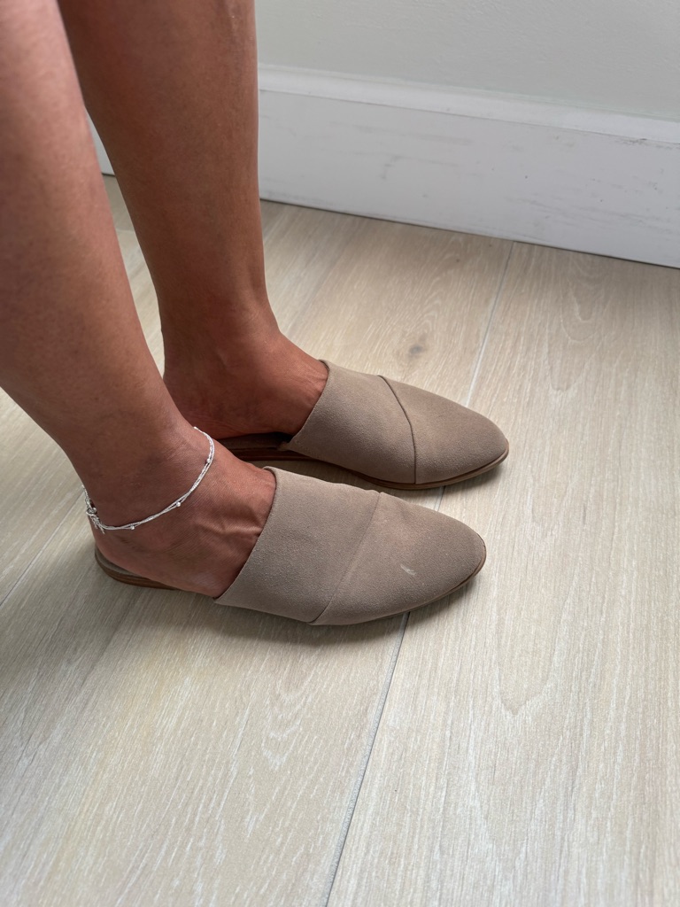 Toms Taupe Slip-On Mule Flats